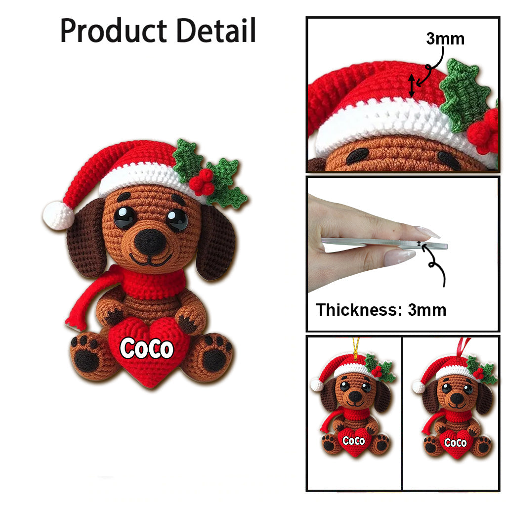 Merry Christmas Dogs - Personalized Dachshund Ornament