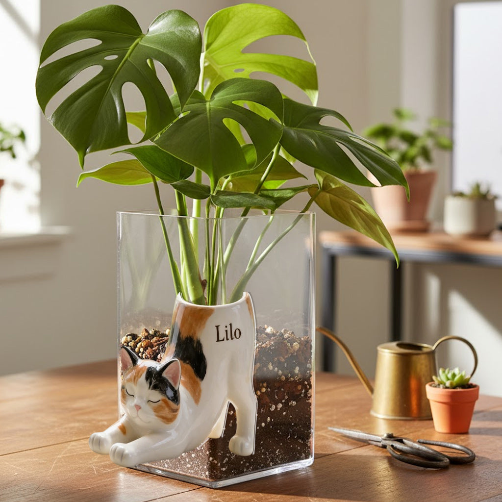 Any Pet Photo - Personalized Cat Acrylic Pot