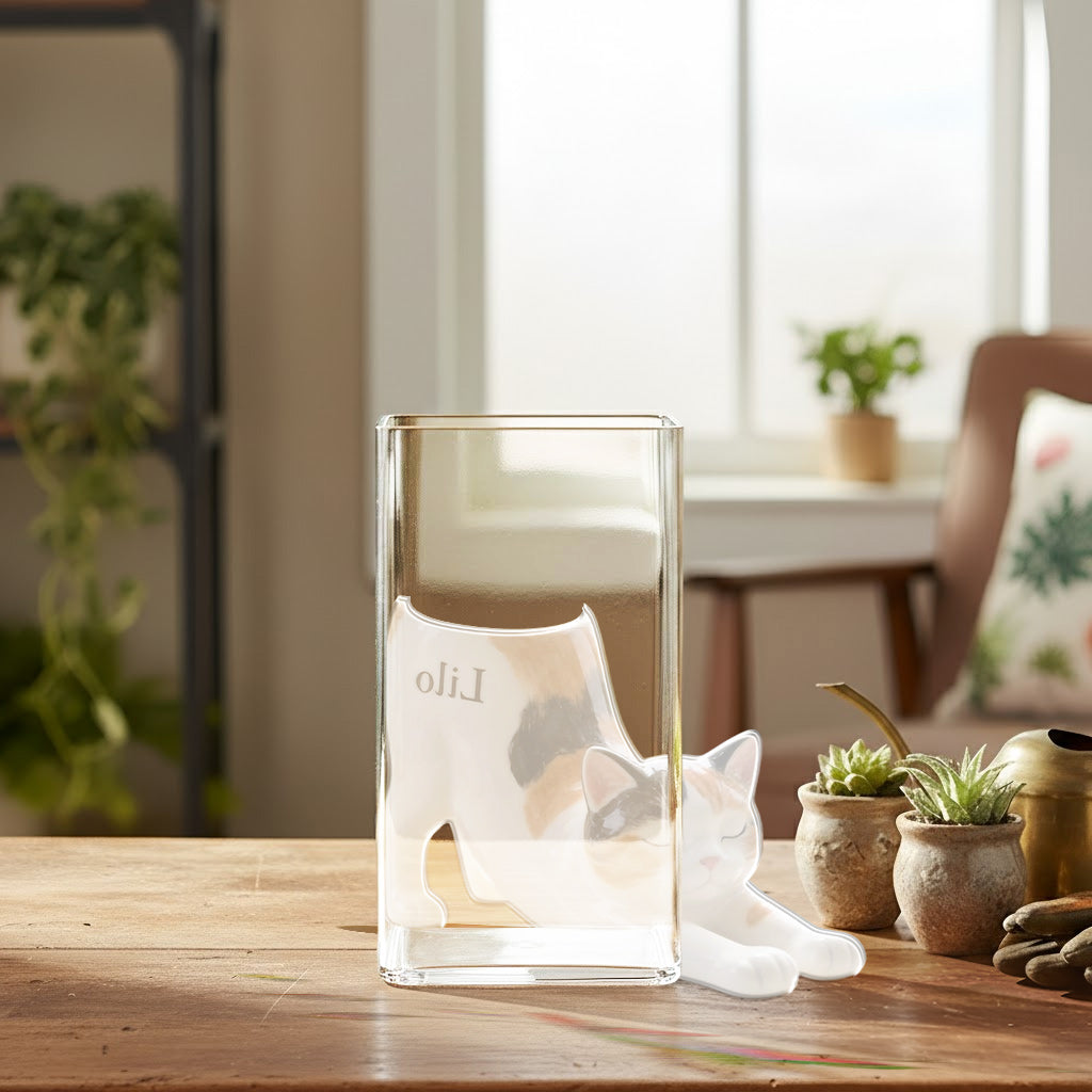 Any Pet Photo - Personalized Cat Acrylic Pot