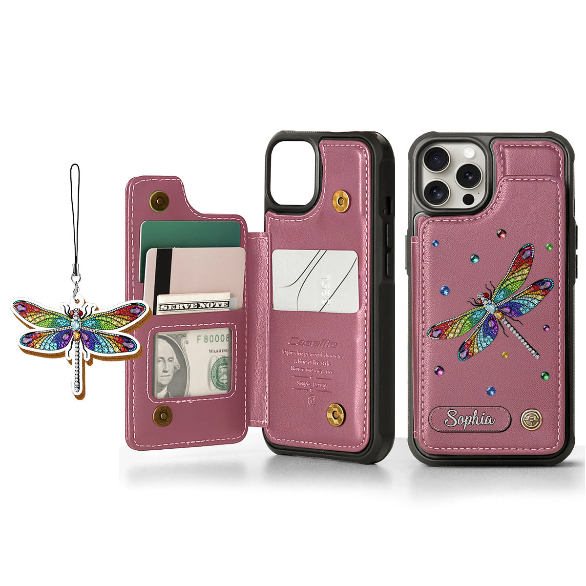 Beautiful Dragonfly - Personalized Dragonfly Wallet Phone Case
