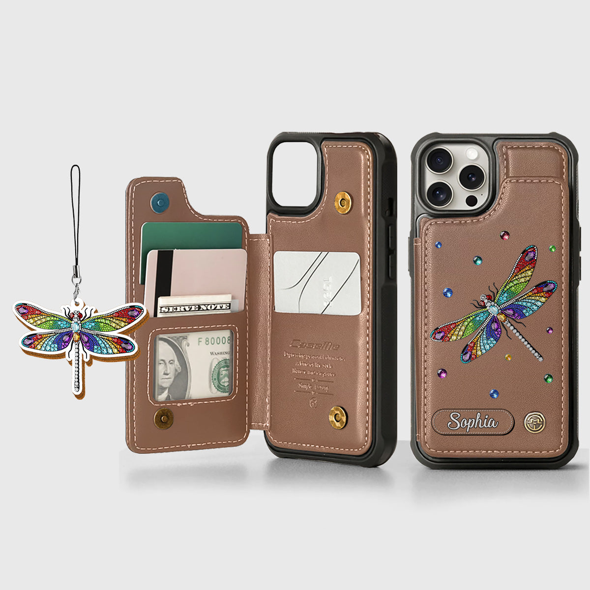 Beautiful Dragonfly - Personalized Dragonfly Wallet Phone Case