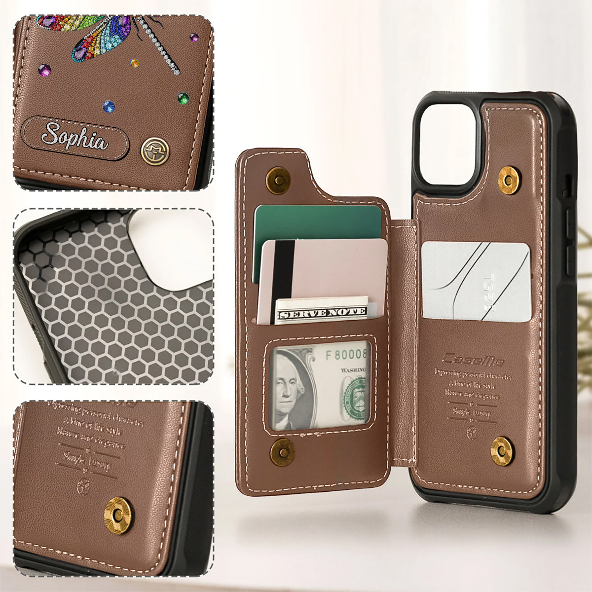 Beautiful Dragonfly - Personalized Dragonfly Wallet Phone Case