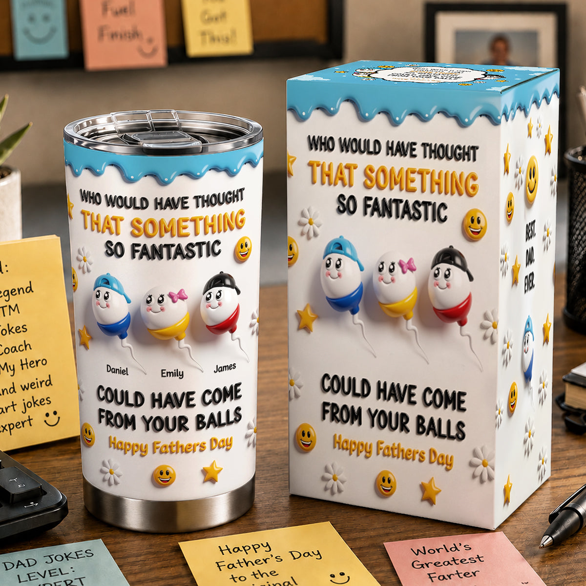 Das Fantastische - Personalisierter Vater-Tumbler mit Geschenkbox