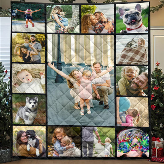 I Love My Family - Personalized Family Quilt