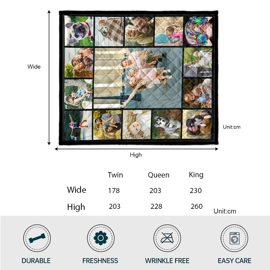 I Love My Family - Personalized Family Quilt