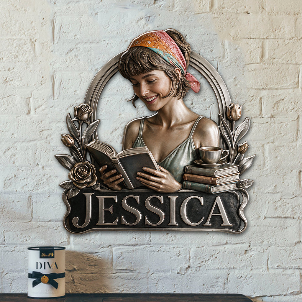 Love Books - Personalized Book 3D Printed Cut Metal Sign