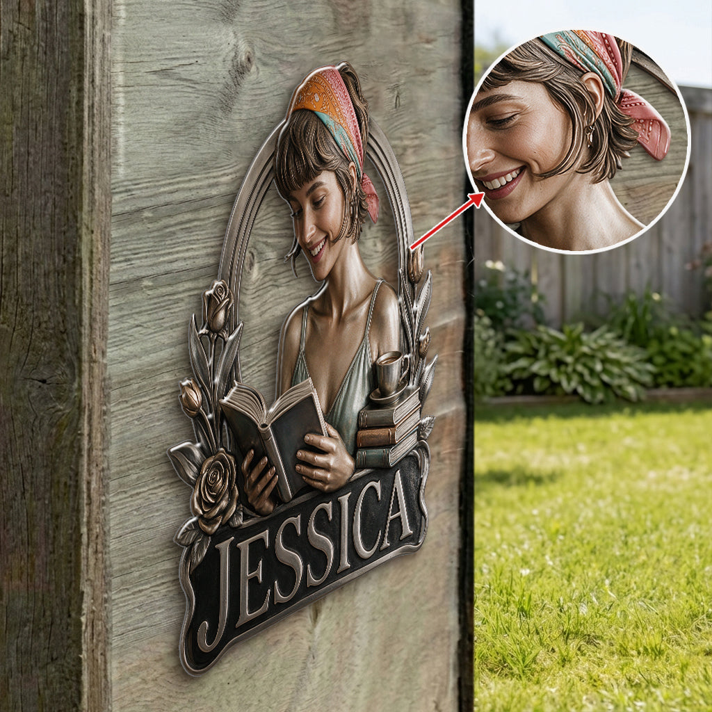 Love Books - Personalized Book 3D Printed Cut Metal Sign