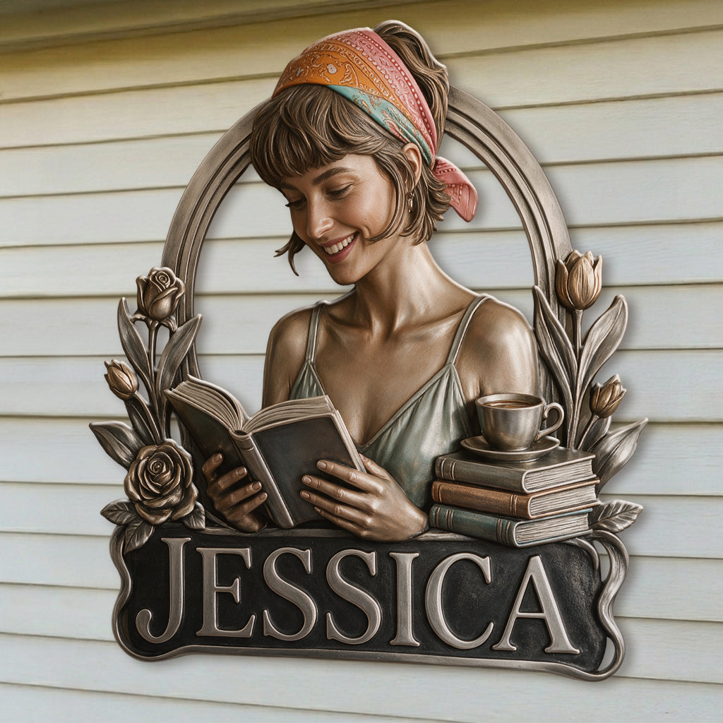 Love Books - Personalized Book 3D Printed Cut Metal Sign