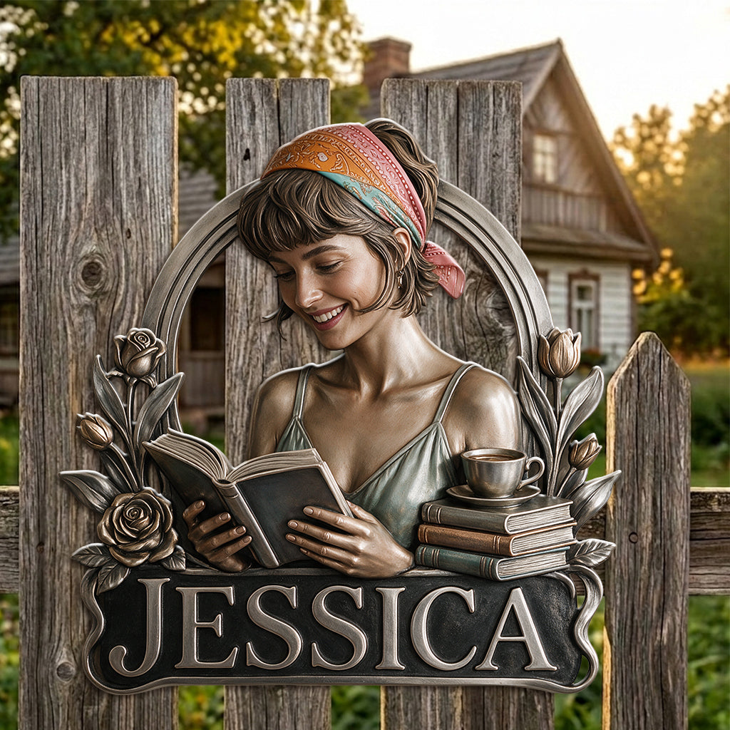 Love Books - Personalized Book 3D Printed Cut Metal Sign