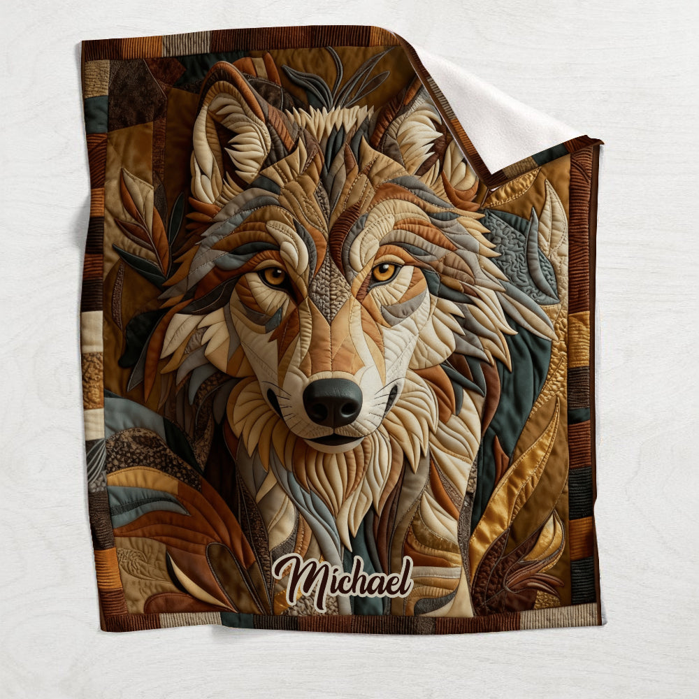 Native Wolf - Personalized Wolf Blanket