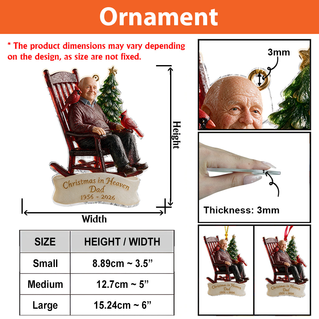 Christmas In Heaven - Personalized Memorial Custom Shape Glass Ornament