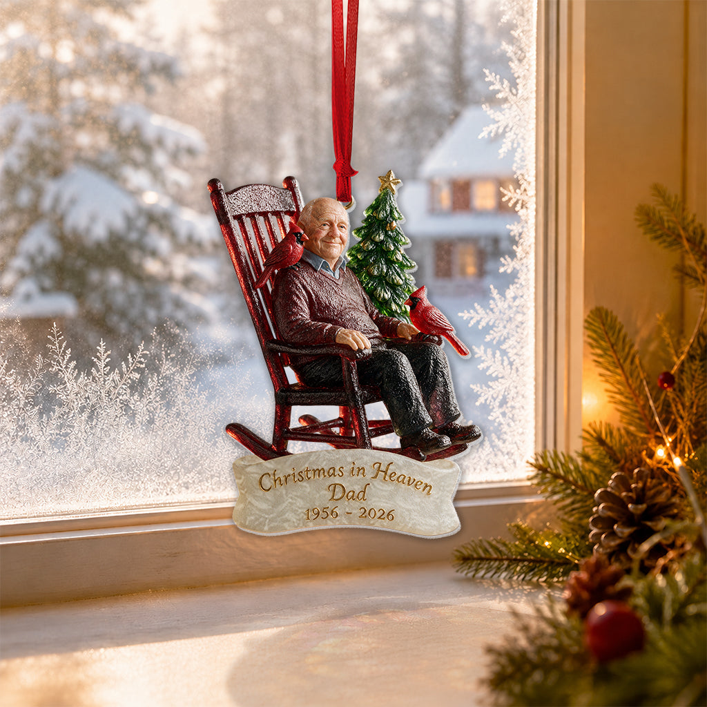 Christmas In Heaven - Personalized Memorial Custom Shape Glass Ornament