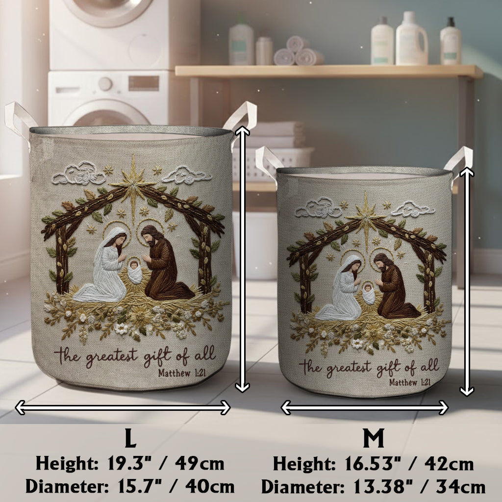 The Greatest Gift Of All Nativity Scene Holy Night - Christian Storage Basket
