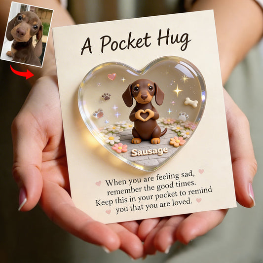 Pet Owner Keepsake Gift - Personalized Dog Pocket Hug Card