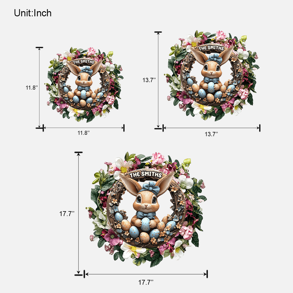 Joyeuses Pâques - Panneau en bois personnalisé pour la famille