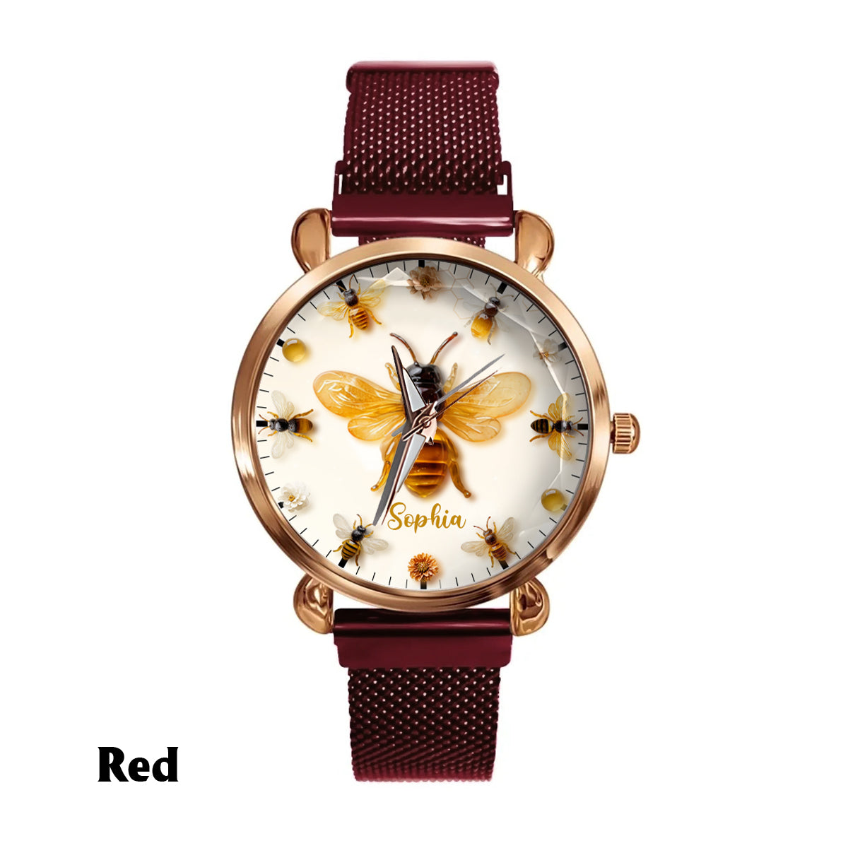 Montre-bracelet personnalisée pour femme « Juste une fille qui aime les abeilles » - Motif abeille
