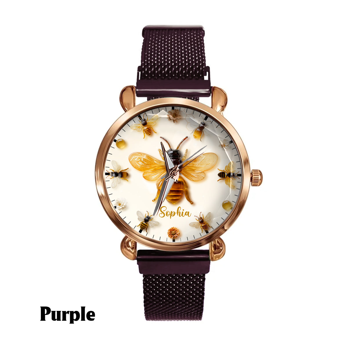 Montre-bracelet personnalisée pour femme « Juste une fille qui aime les abeilles » - Motif abeille