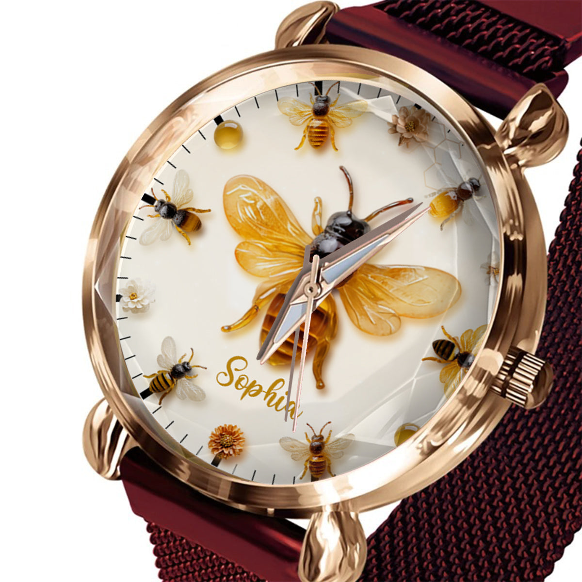 Montre-bracelet personnalisée pour femme « Juste une fille qui aime les abeilles » - Motif abeille