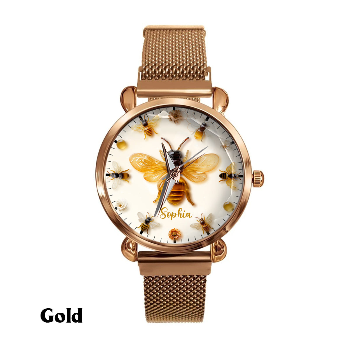 Montre-bracelet personnalisée pour femme « Juste une fille qui aime les abeilles » - Motif abeille
