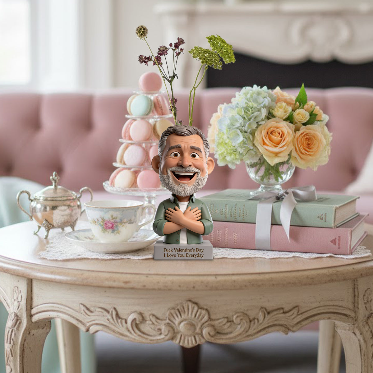 Fuck Valentine's Day - Personalized Couple Custom Shape Acrylic Flower Vase