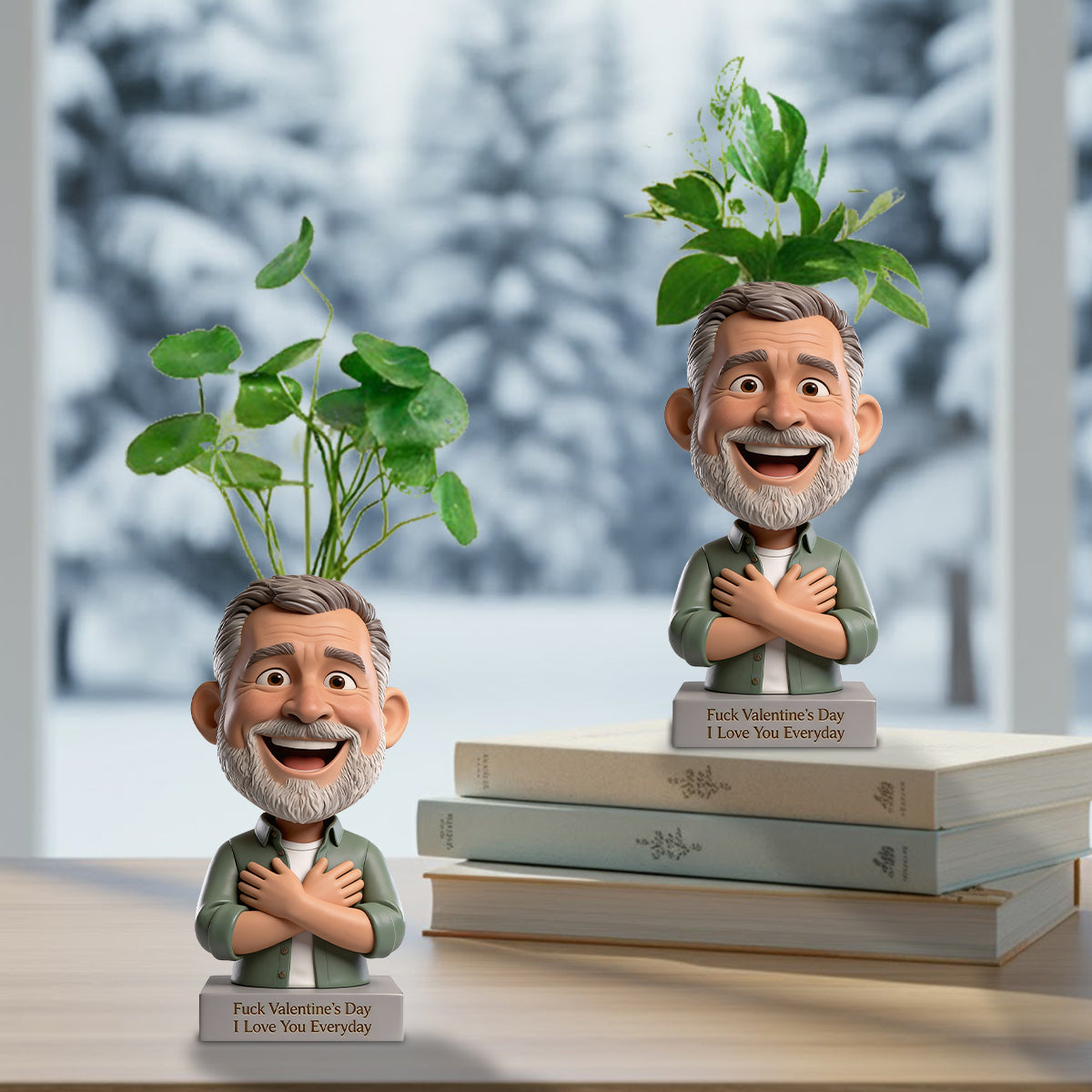 Fuck Valentine's Day - Personalized Couple Custom Shape Acrylic Flower Vase