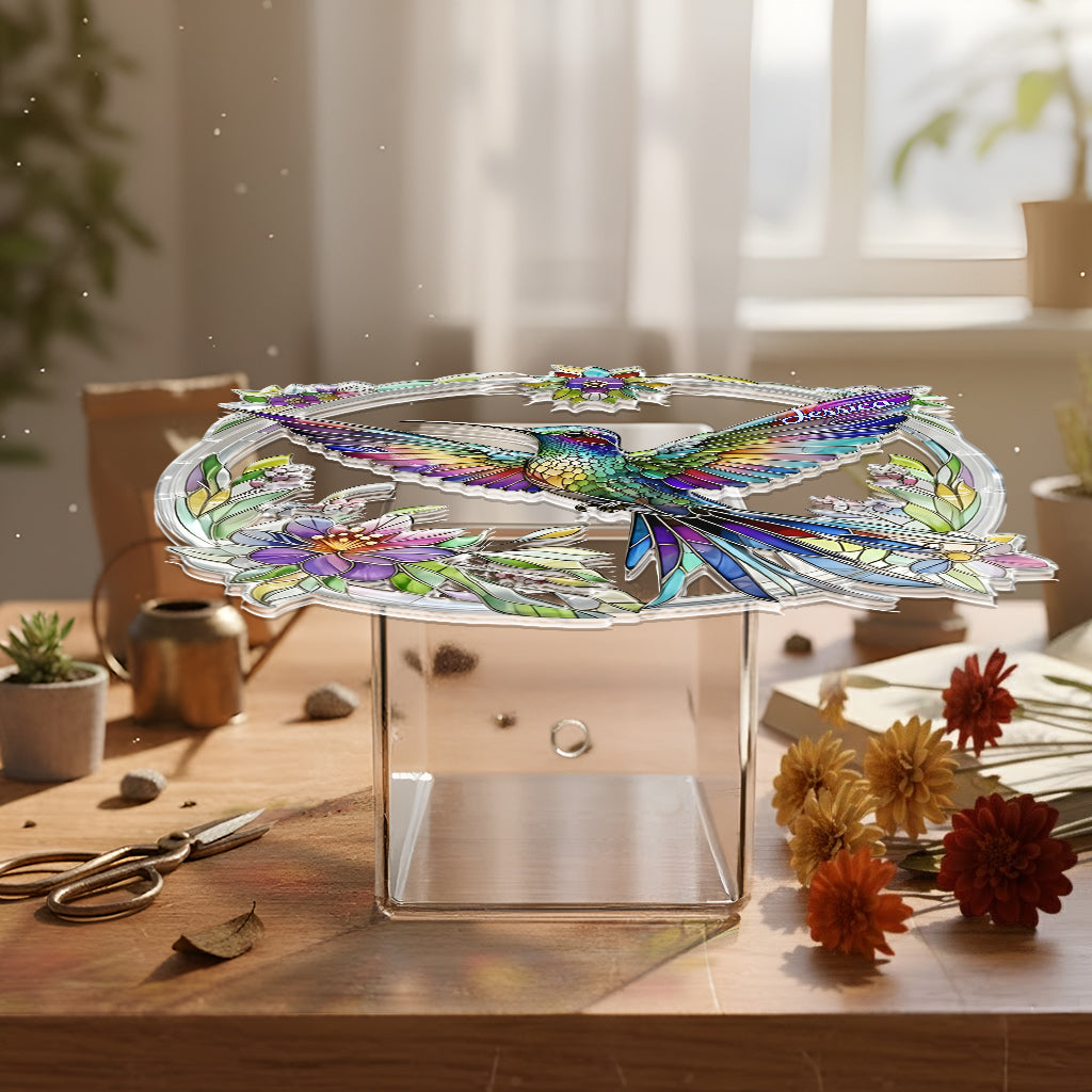 Magnifique colibri - Pot en acrylique personnalisé colibri