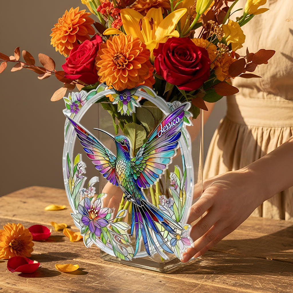 Magnifique colibri - Pot en acrylique personnalisé colibri