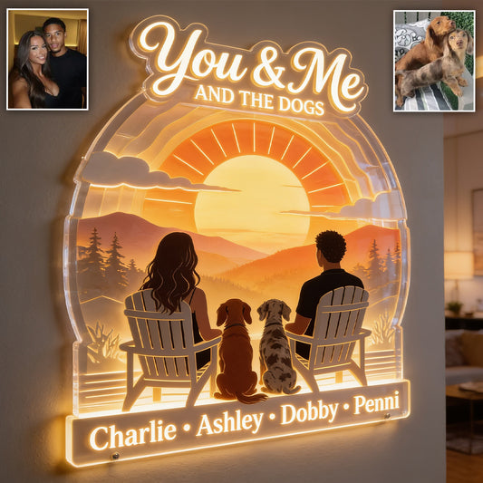 Du & Ich Und Die Hunde - Personalisierte LED Licht Acrylsign