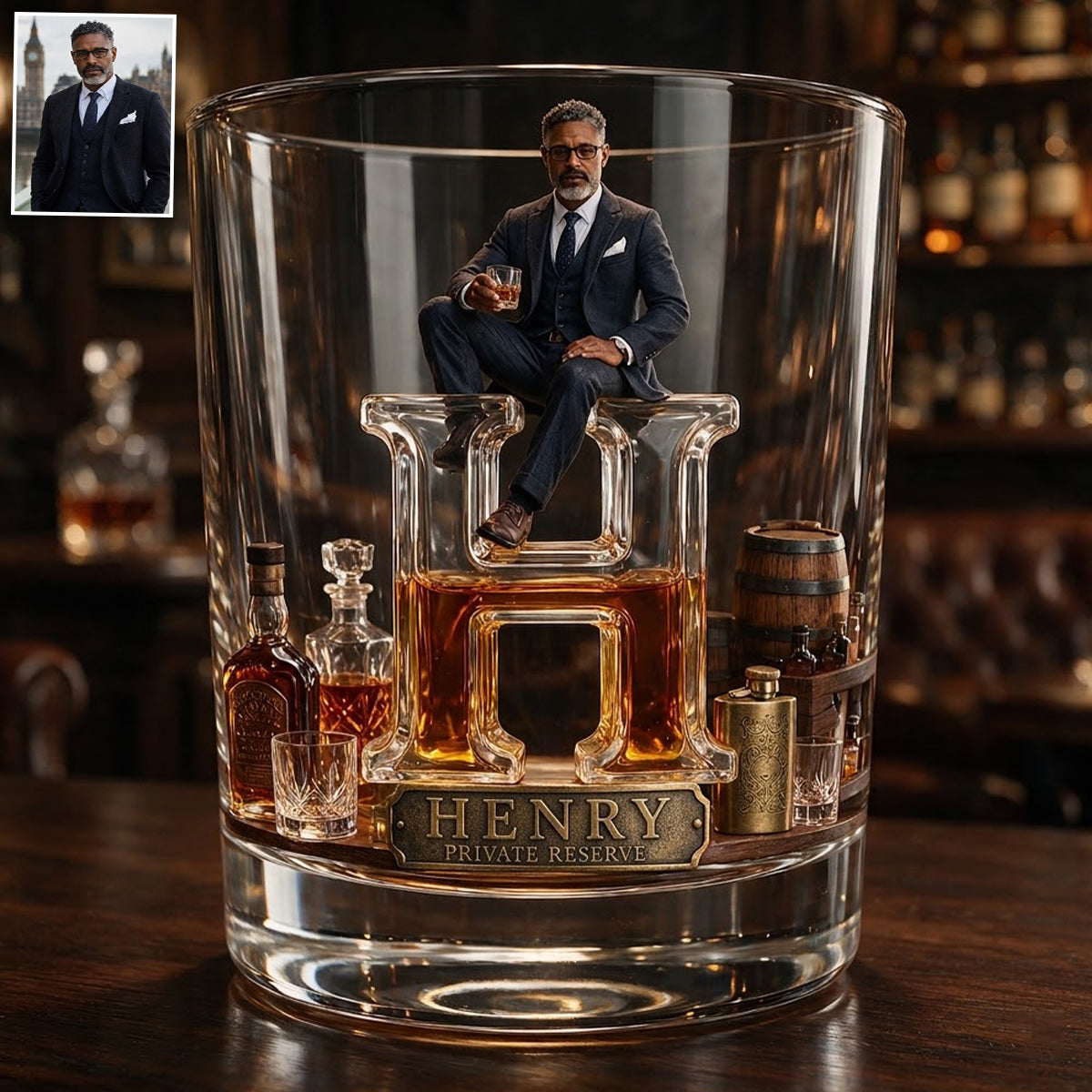 Whiskey, Bourbon - Personalisierbares Whisky Glas