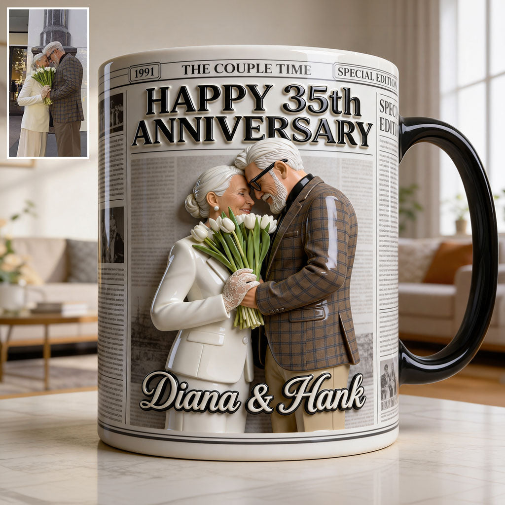 Die Jubiläums-Tasse - Personalisierte Paar-Akzent-Tasse