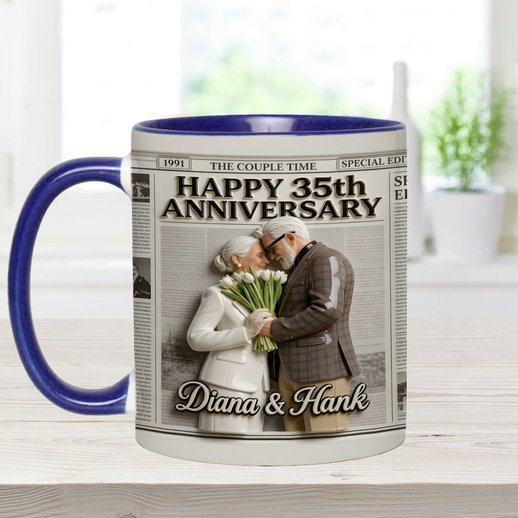 Die Jubiläums-Tasse - Personalisierte Paar-Akzent-Tasse