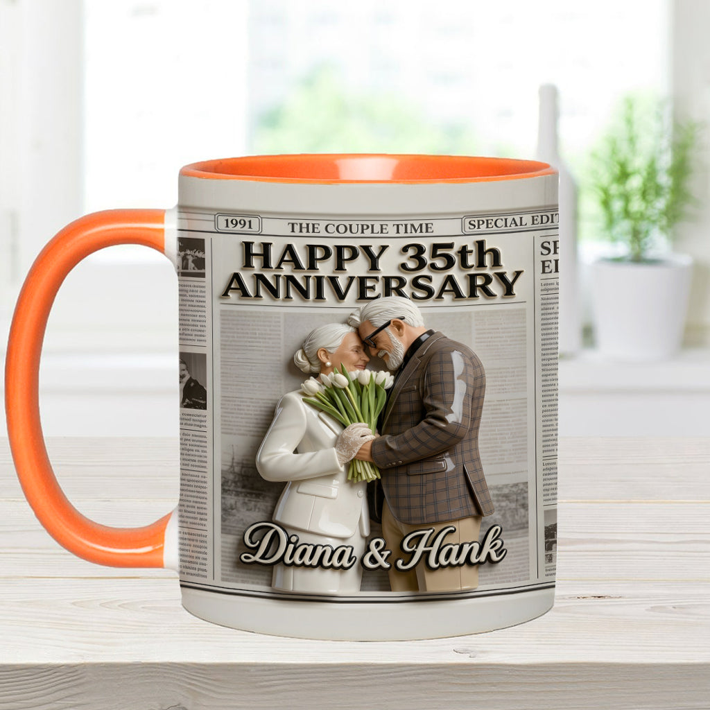 Die Jubiläums-Tasse - Personalisierte Paar-Akzent-Tasse
