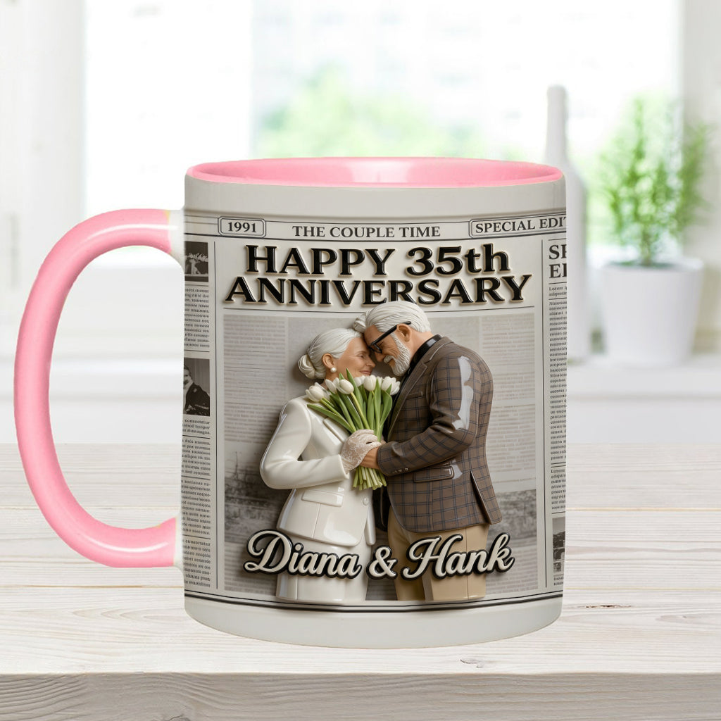 Die Jubiläums-Tasse - Personalisierte Paar-Akzent-Tasse