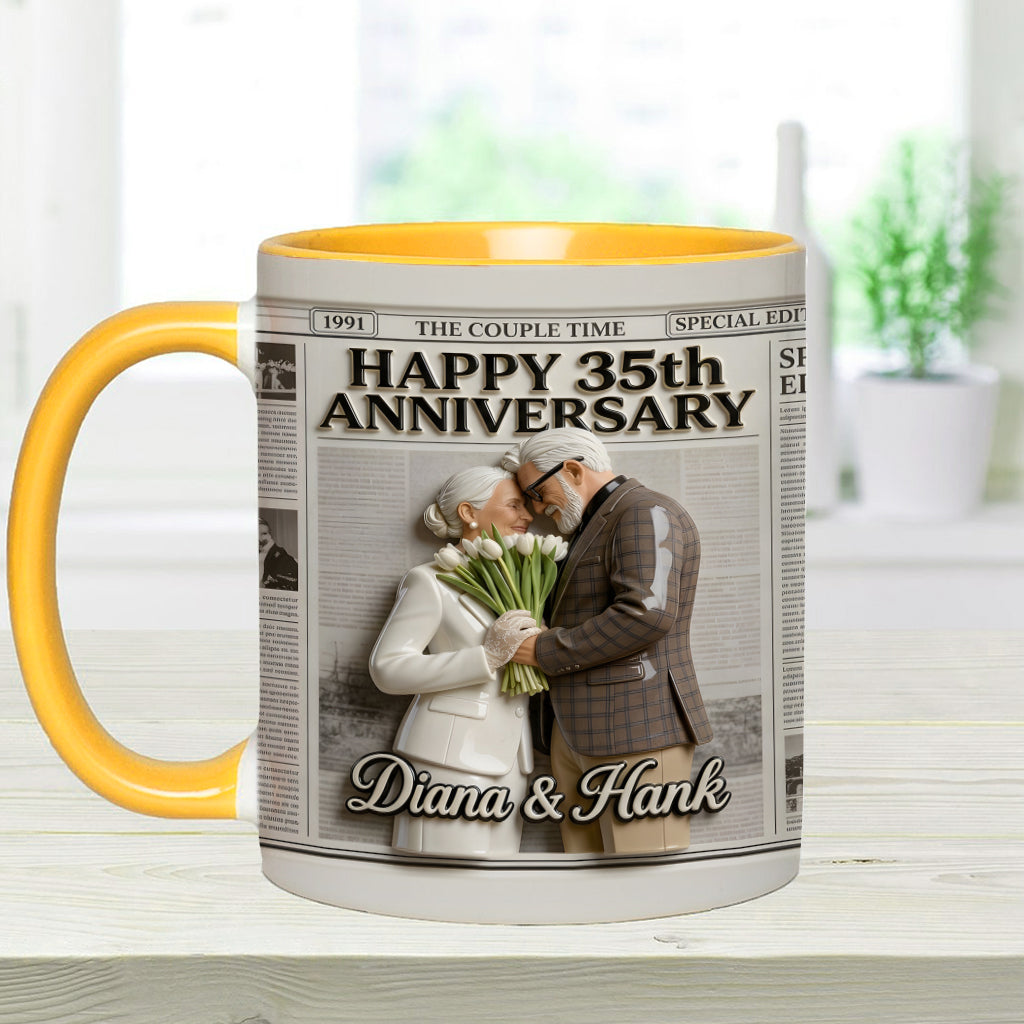 Die Jubiläums-Tasse - Personalisierte Paar-Akzent-Tasse