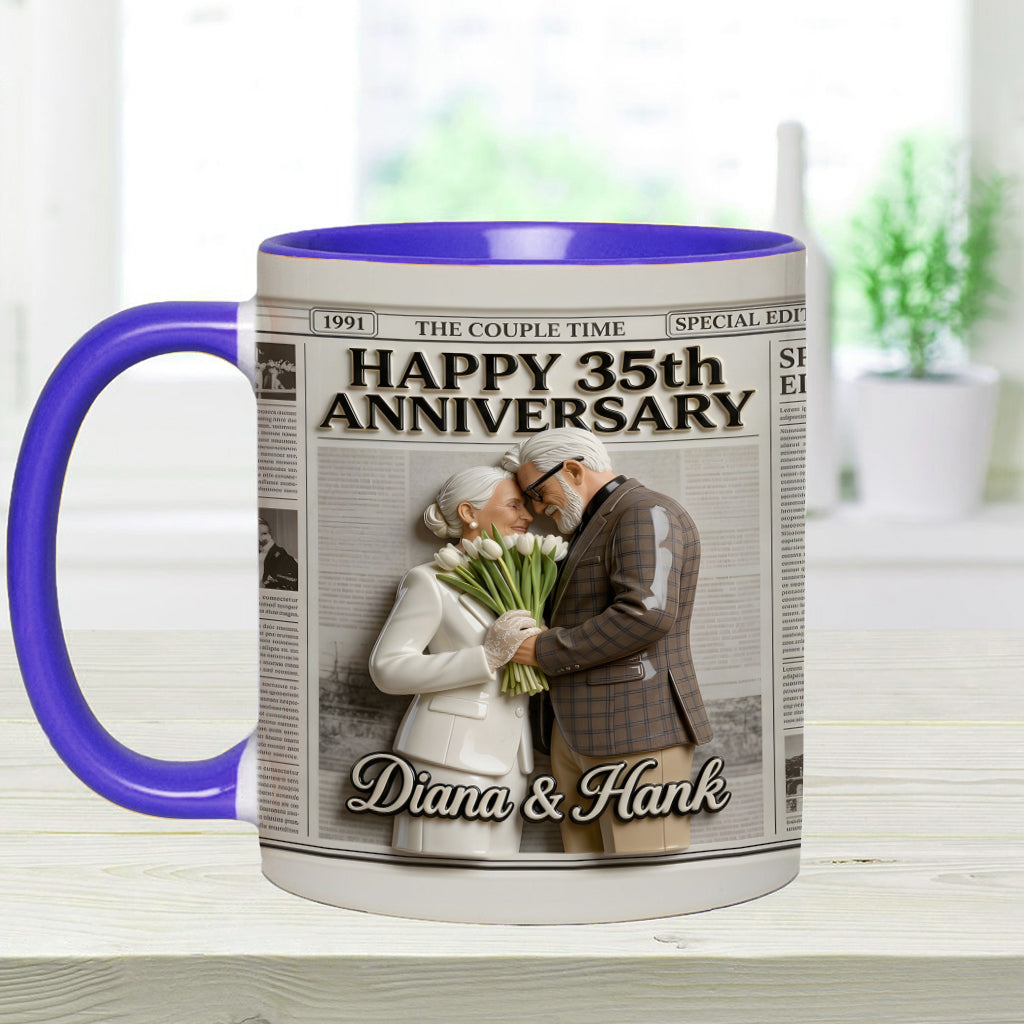 Die Jubiläums-Tasse - Personalisierte Paar-Akzent-Tasse