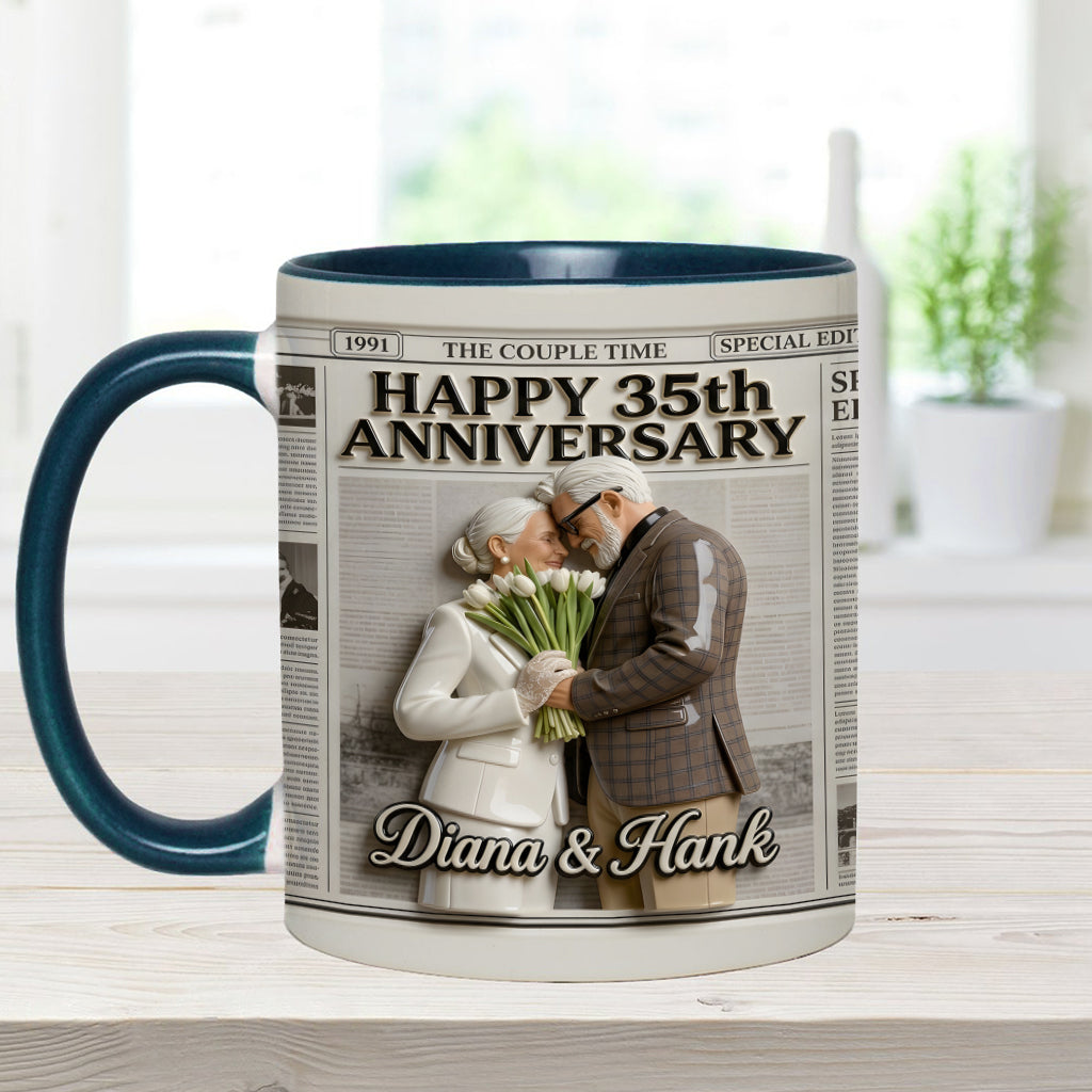 Die Jubiläums-Tasse - Personalisierte Paar-Akzent-Tasse