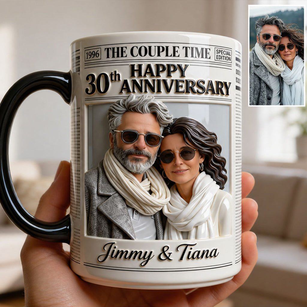 Die Jubiläums-Tasse - Personalisierte Paar-Akzent-Tasse