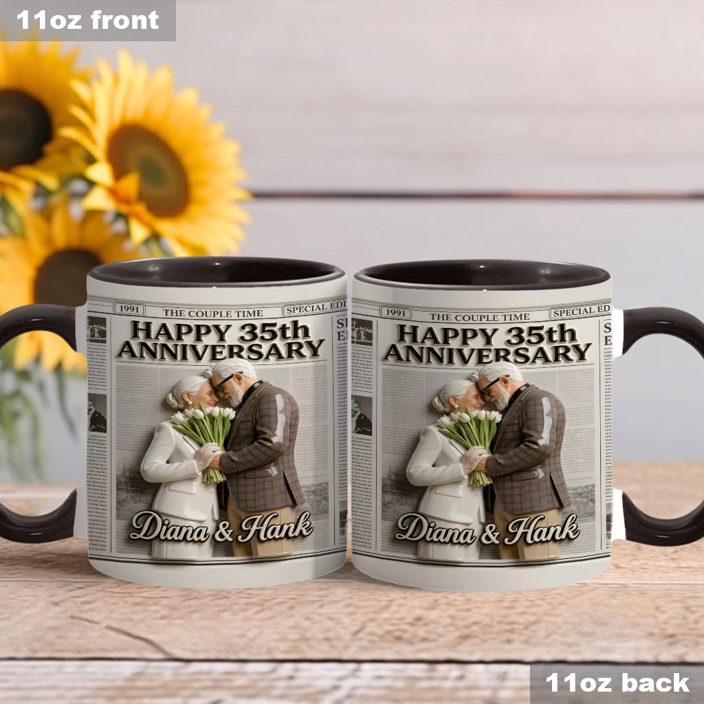 Die Jubiläums-Tasse - Personalisierte Paar-Akzent-Tasse
