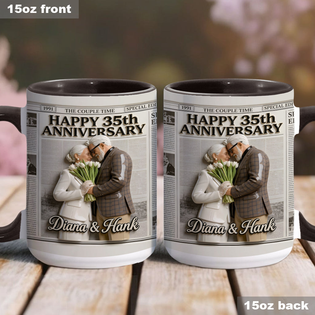 Die Jubiläums-Tasse - Personalisierte Paar-Akzent-Tasse