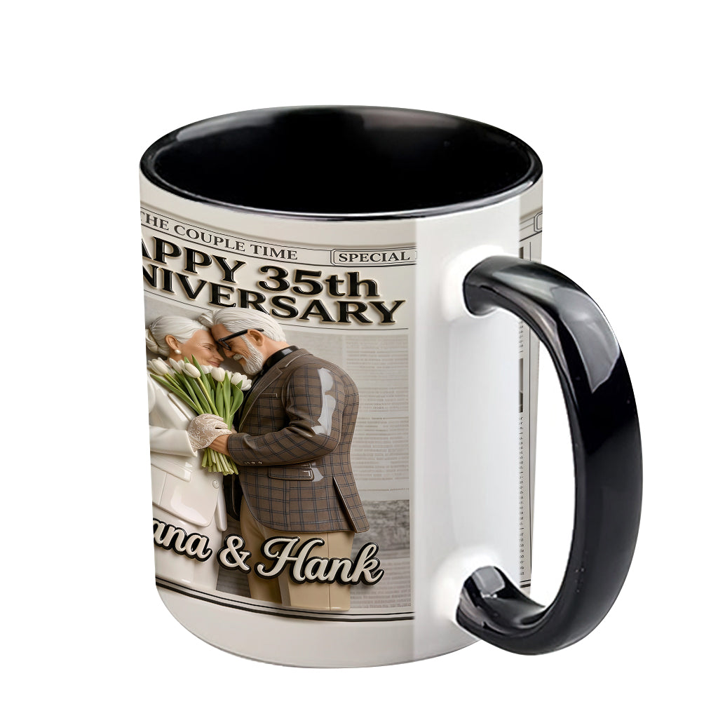 Die Jubiläums-Tasse - Personalisierte Paar-Akzent-Tasse