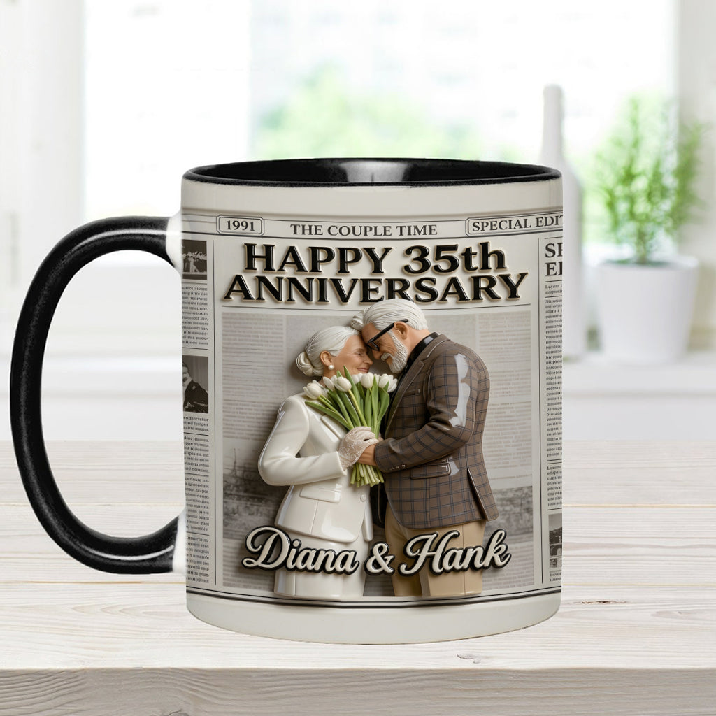 Die Jubiläums-Tasse - Personalisierte Paar-Akzent-Tasse