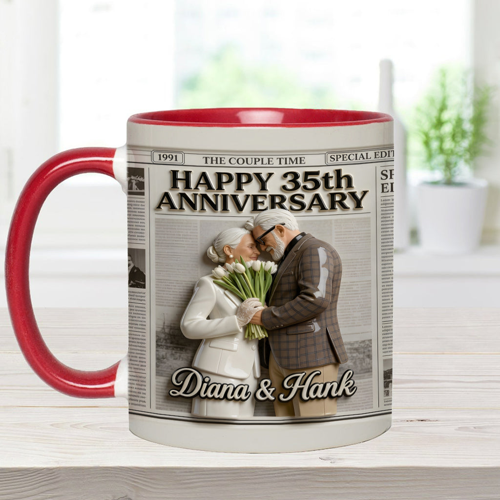 Die Jubiläums-Tasse - Personalisierte Paar-Akzent-Tasse