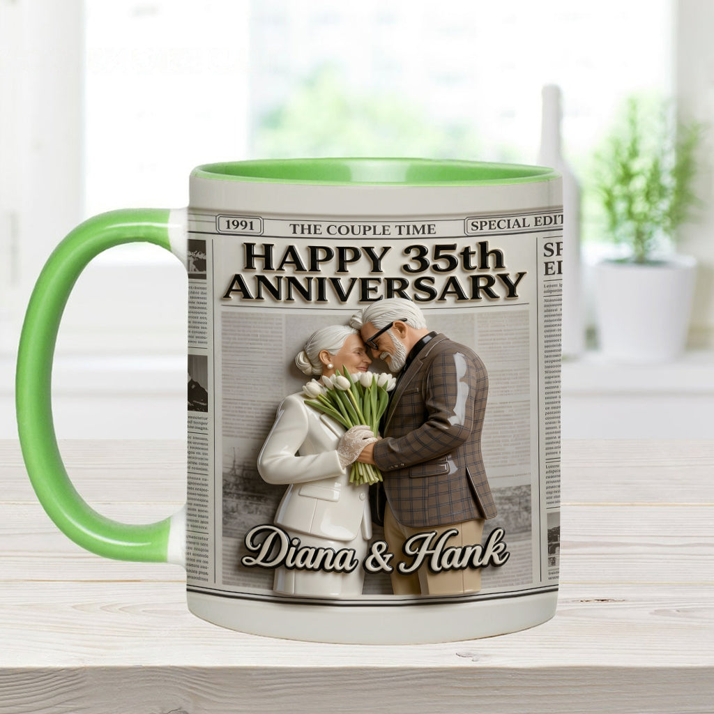 Die Jubiläums-Tasse - Personalisierte Paar-Akzent-Tasse