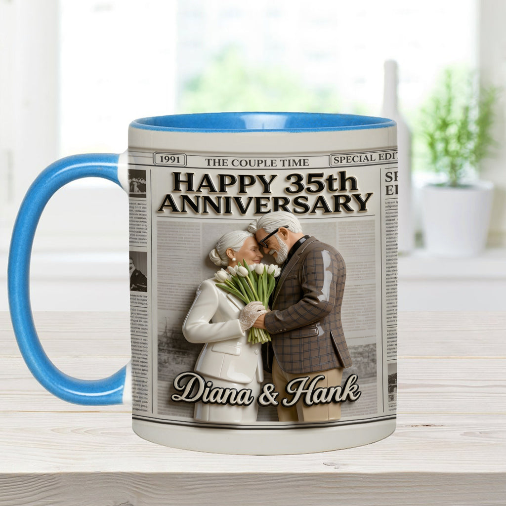 Die Jubiläums-Tasse - Personalisierte Paar-Akzent-Tasse
