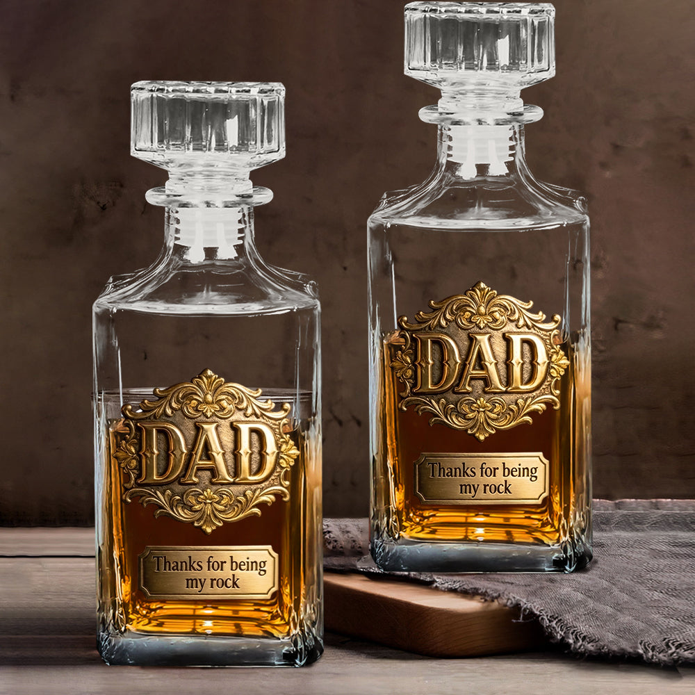 Danke, dass du mein Fels bist - Personalisierbares Whiskey Dekanter Set