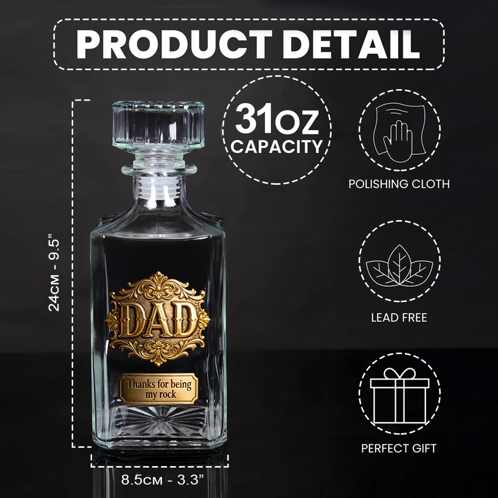 Danke, dass du mein Fels bist - Personalisierbares Whiskey Dekanter Set