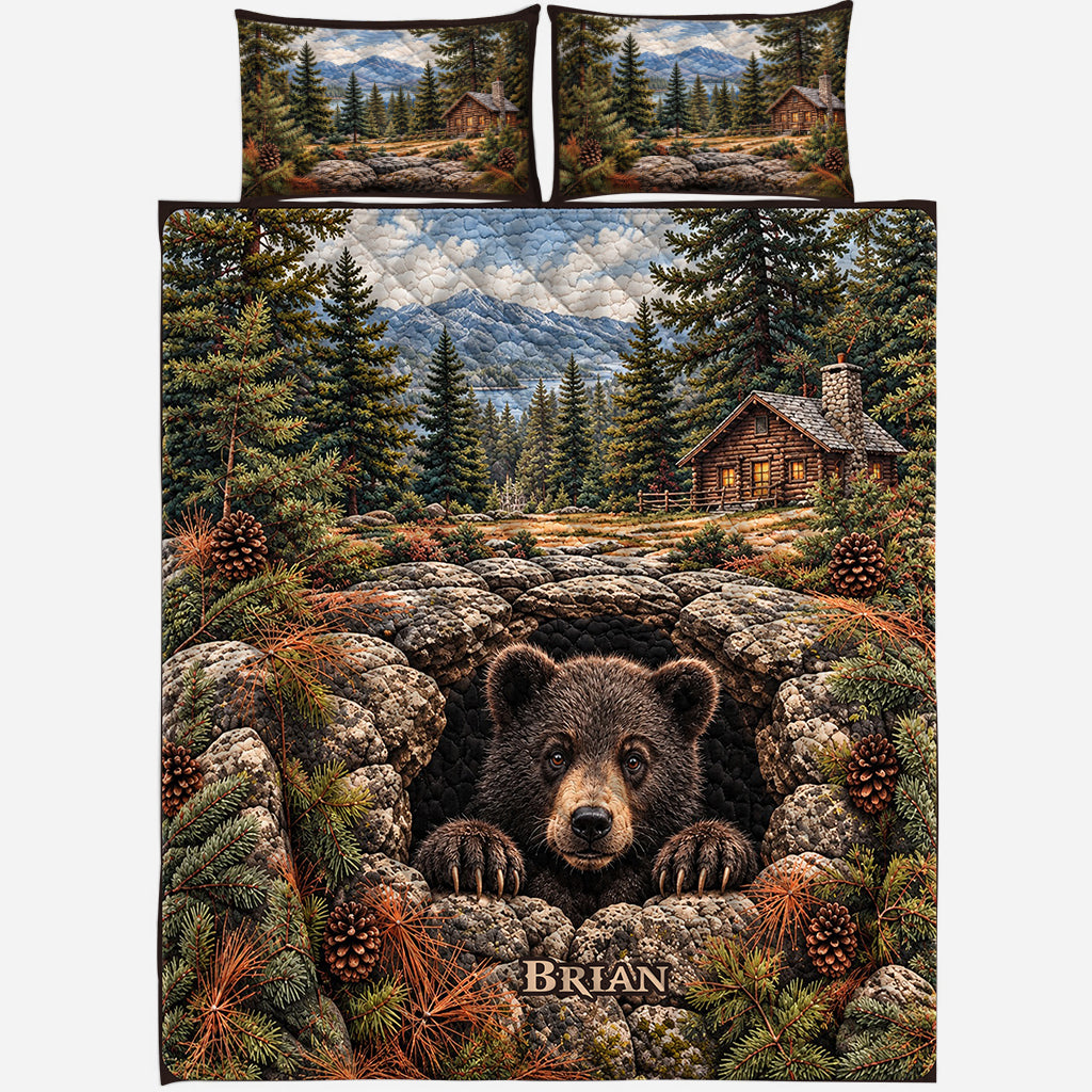 Mountain Bear - Personalized Bear Quilt Set