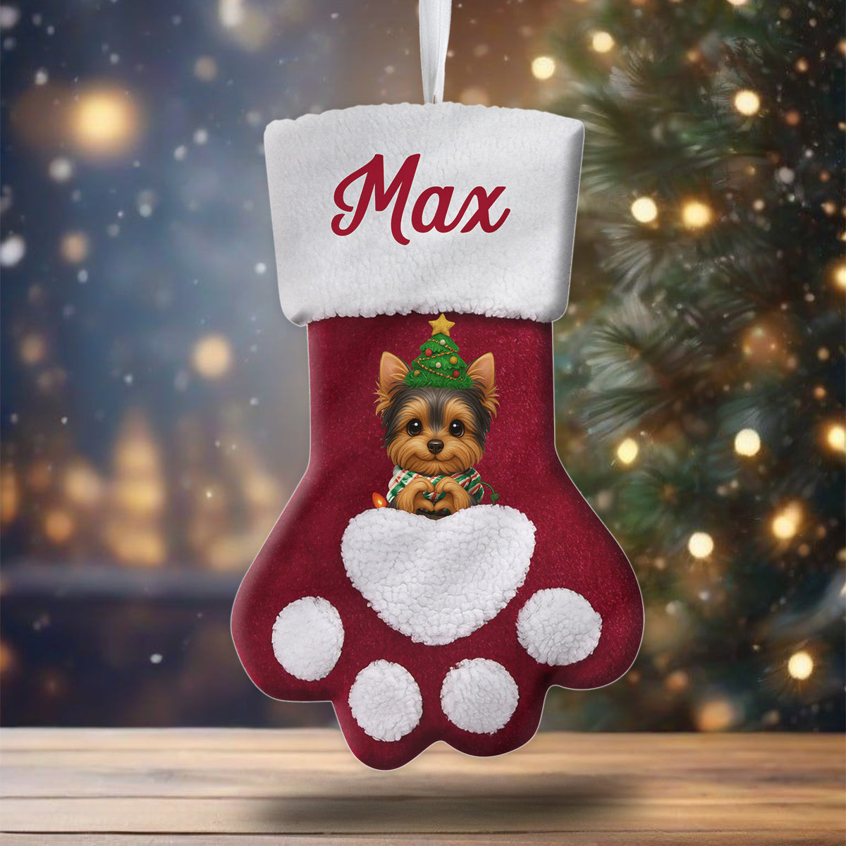 Merry Woofmas! - Personalized Dog Shaped Christmas Stocking