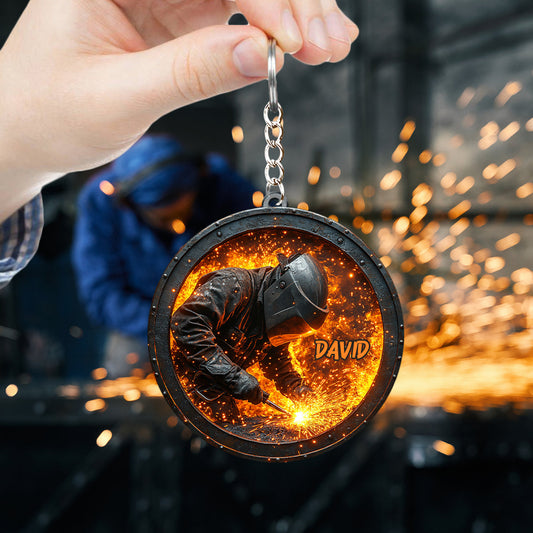 Gift For Welder Man - Personalized Welder Keychain