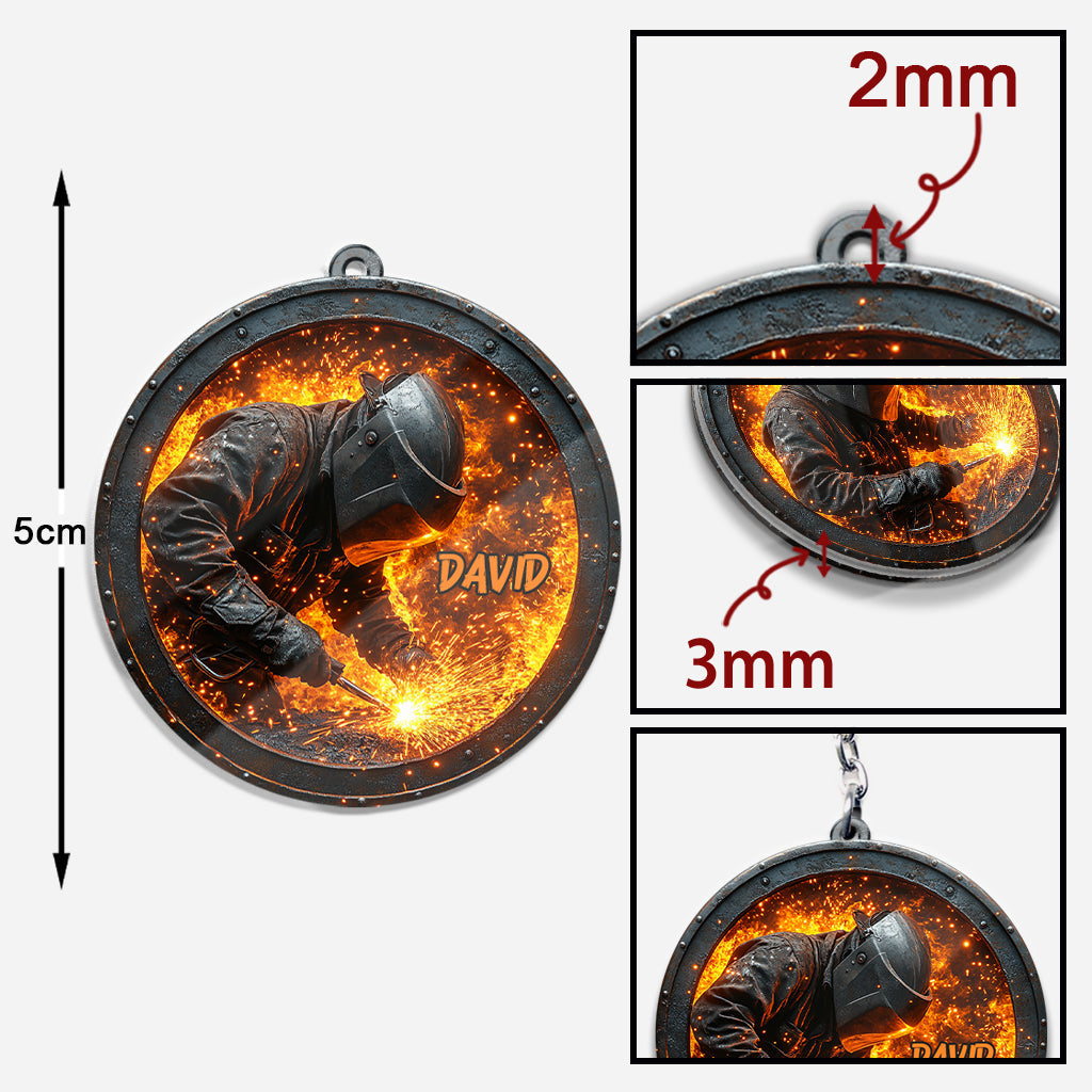 Gift For Welder Man - Personalized Welder Keychain